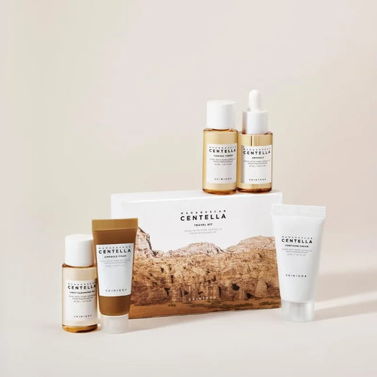 SKIN1004 Madagascar Centella Travel Kit (5-Piece Mini Set) – Toner, Ampoule, Soothing Cream, Cleansing Oil & Ampoule Foam for Sensitive Skin