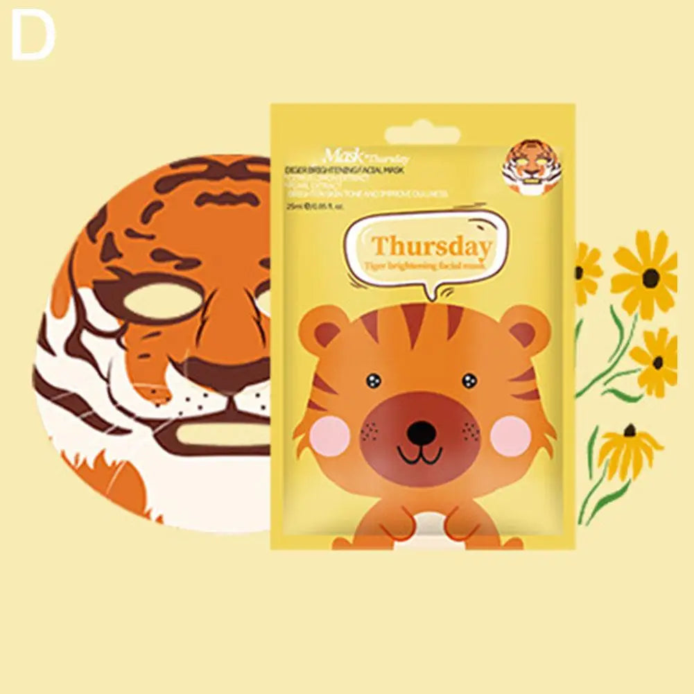 Cartoon Facial Sheet Mask (1pc / 7Pcs)– Dog, Panda & Pig Designs🐼🐶🐷✨