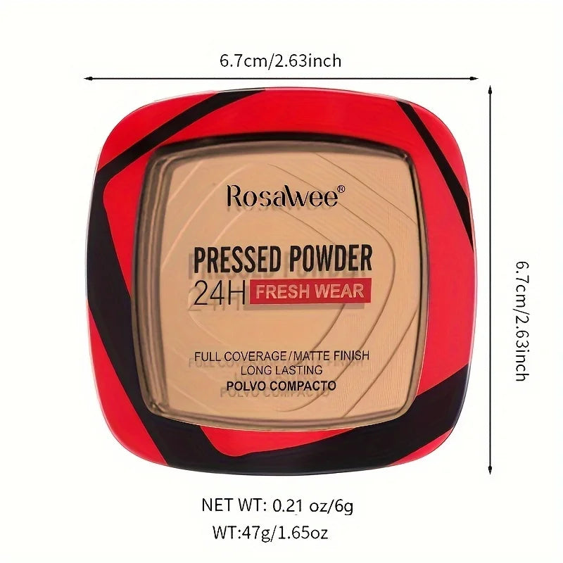 Matte Full Coverage – Pressed Powder Foundation – 24H Long-Lasting Weightless Finishing Powder with Puff Applicator✨