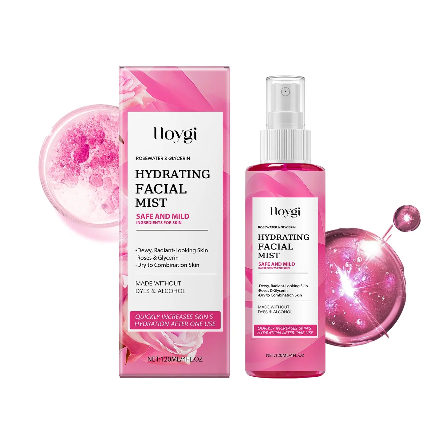 Rose Hydrating Facial Spray – Moisturizing & Pore-Refining Toner Mist✨