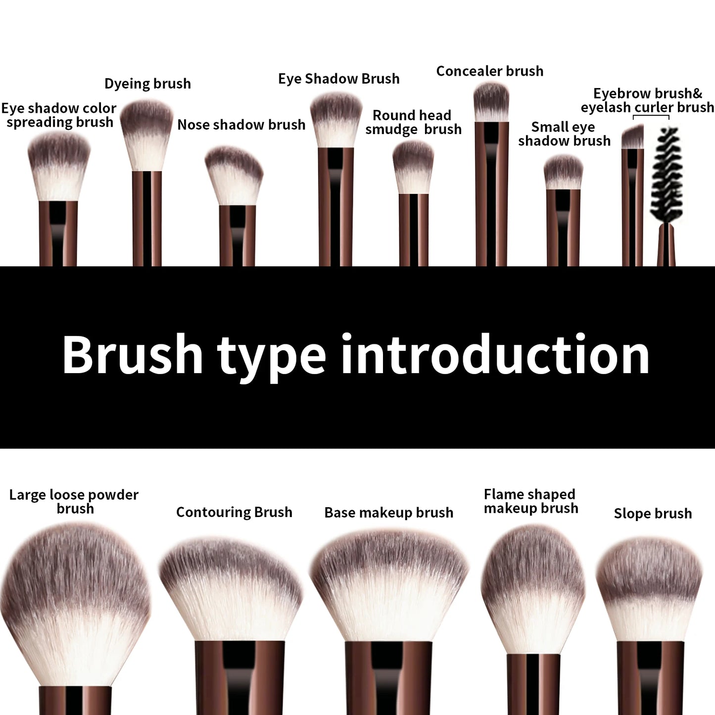 13-Piece Professional Makeup – Brush Set – Foundation, Concealer, Powder, Eyeshadow, Blush &amp; Kabuki Brushes✨