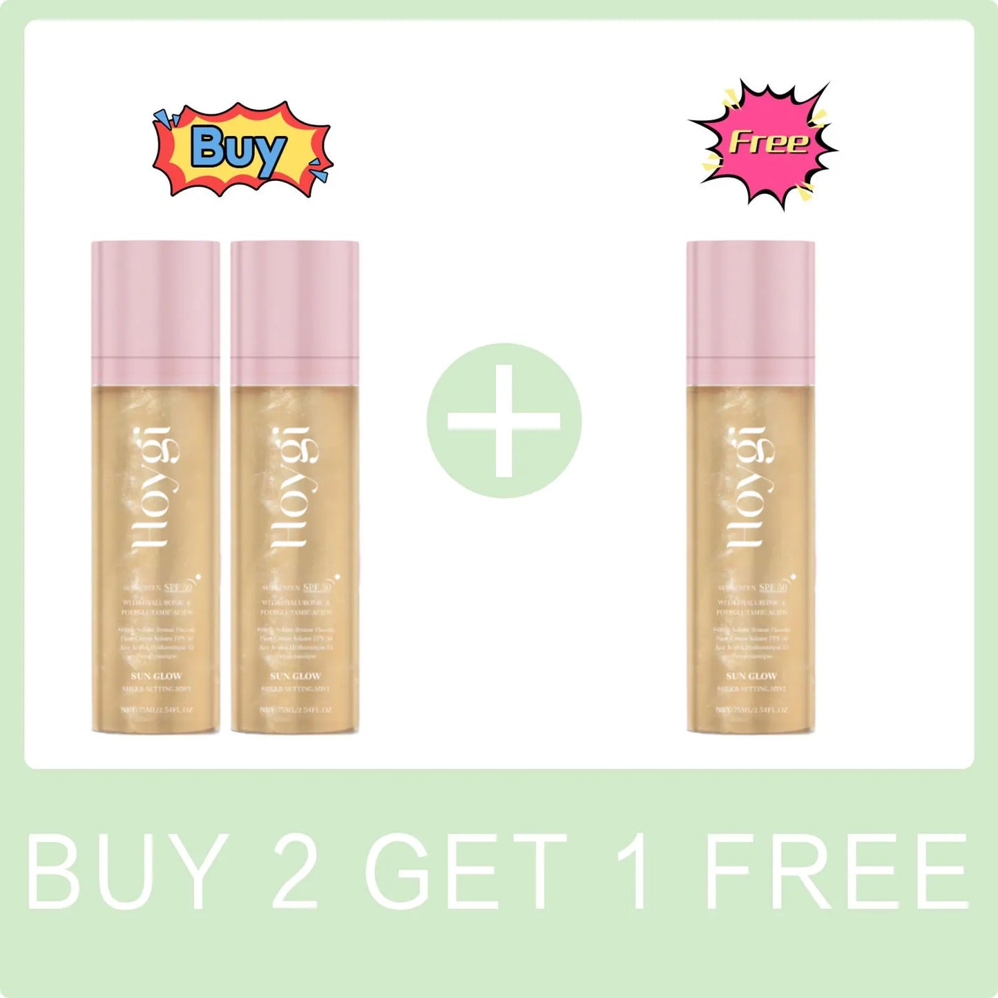 Hoygi SPF 50+ Setting Spray – Matte Oil-Control Makeup Fixer with Waterproof Long-Lasting Sun Protection✨