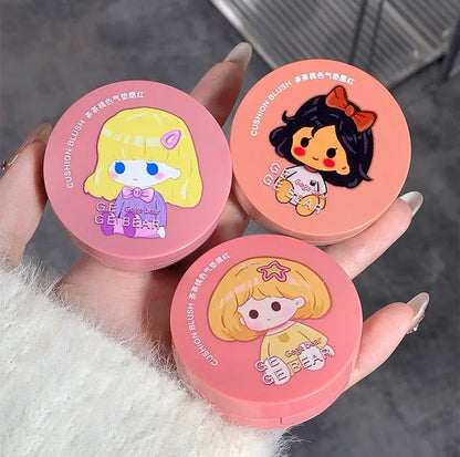Gege Bear Cushion – Blush With Powder Puff – Long-Lasting Blendable Cheek Color for Natural Glow✨