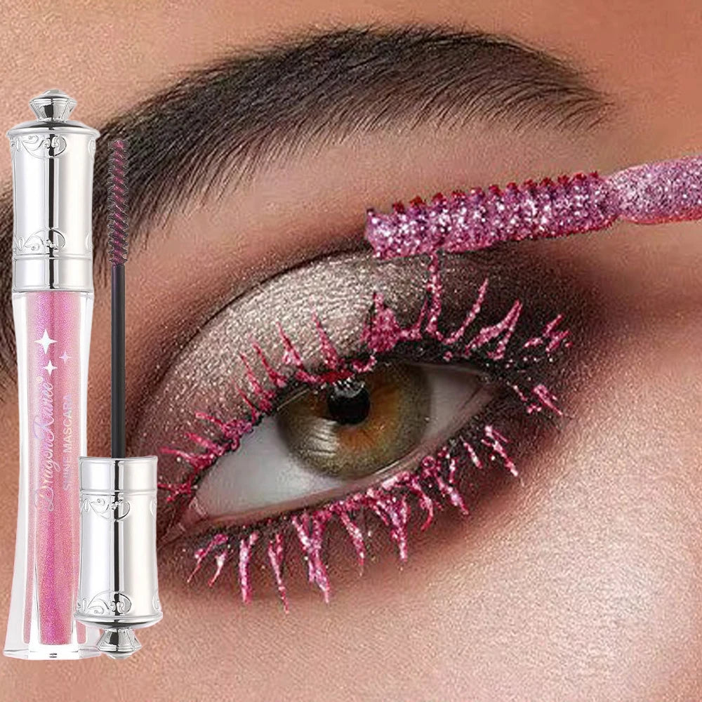 9-Color Diamond Glitter Mascara – Waterproof Volumizing Curl Lash Mascara✨