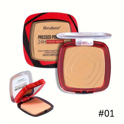 Matte Full Coverage – Pressed Powder Foundation – 24H Long-Lasting Weightless Finishing Powder with Puff Applicator✨