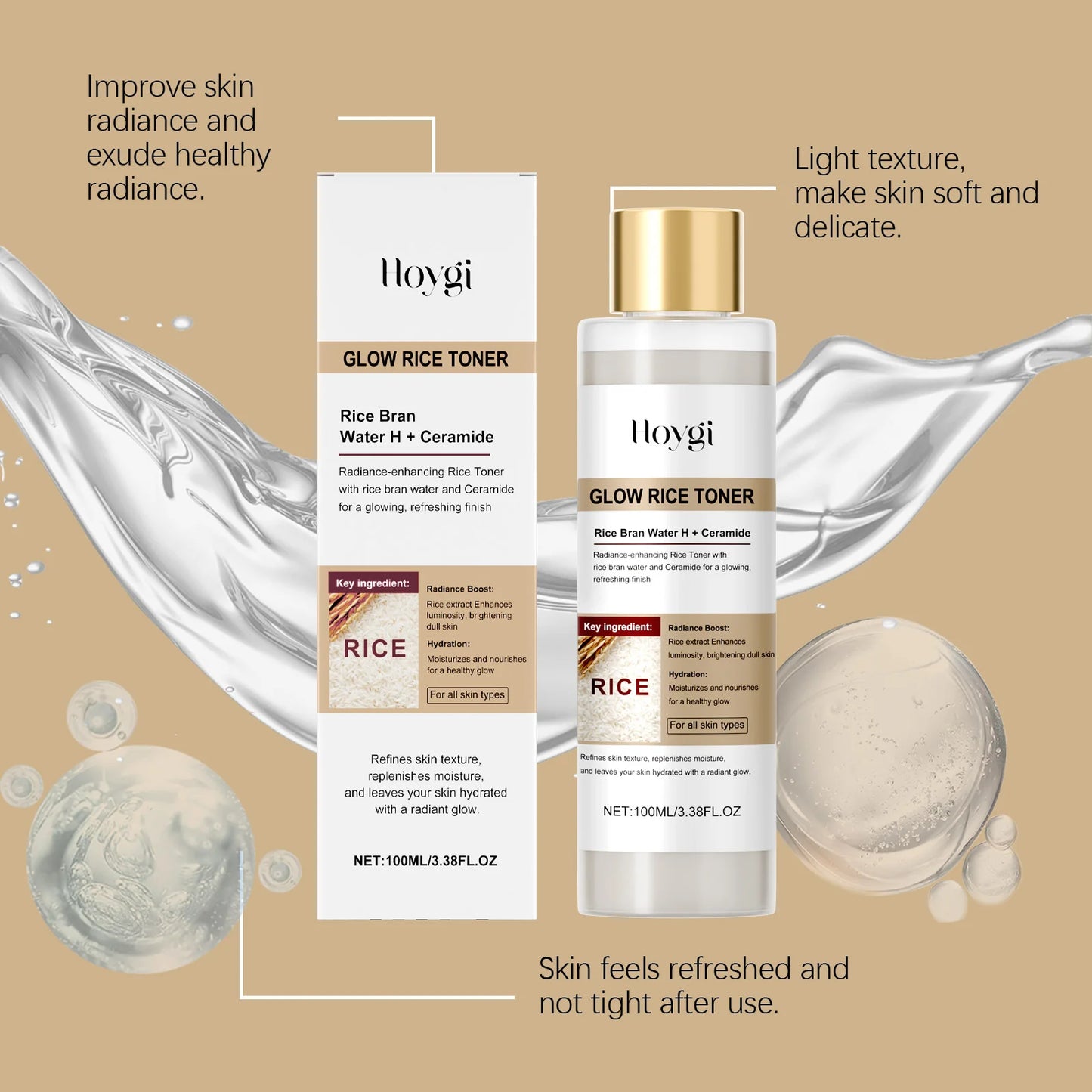 Hoygi Glow Rice Toner – Gentle Exfoliating & Hydrating Toner✨