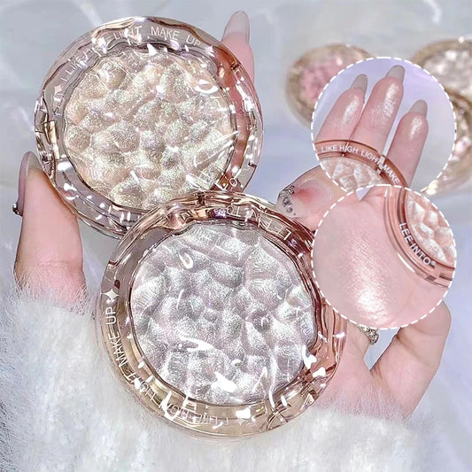 Glossy Highlight & – Contour Powder Palette – Natural Glow Glitter Highlighter✨