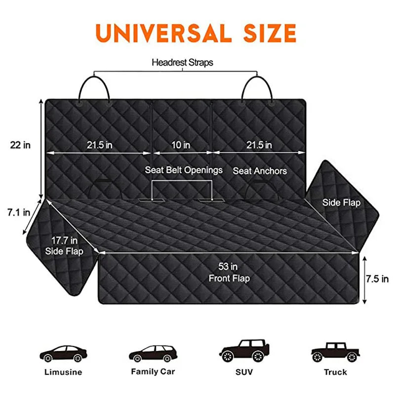 Heavy-Duty Dog Car Seat Protector – Universal Waterproof Pet Seat Cover✨