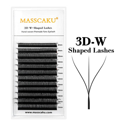 Premium Mink W – Shape Lash Extensions – 3D–6D Volume, 12✨