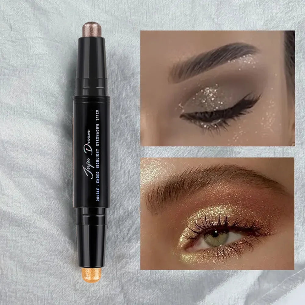 Dual-Ended Luxury Eyeshadow – Stick – Matte & Shimmer Waterproof Eye Pencil ✨