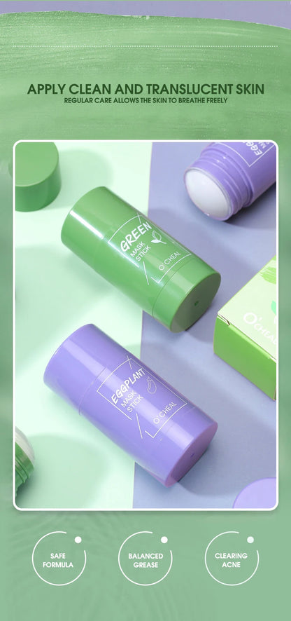 Solid Facial Mask Stick (Green Tea / Honey Peach / Charcoal Eggplant) ✨