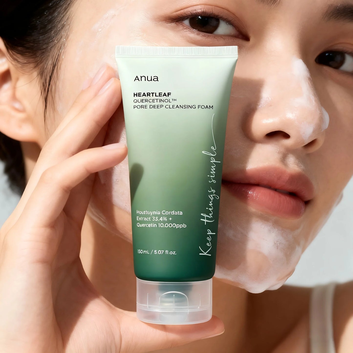 ANUA Heartleaf Pore Deep Cleansing Foam – BHA & Hyaluronic Acid Cleanser