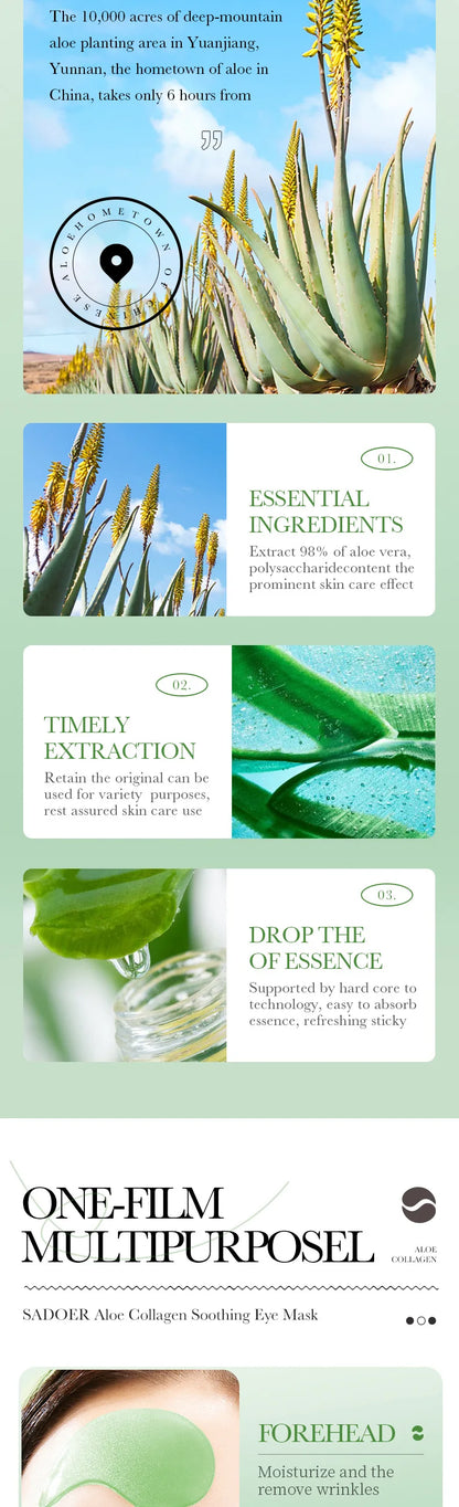 Aloe Vera Collagen Eye Patches – Hydrating & Firming Under Eye Mask✨