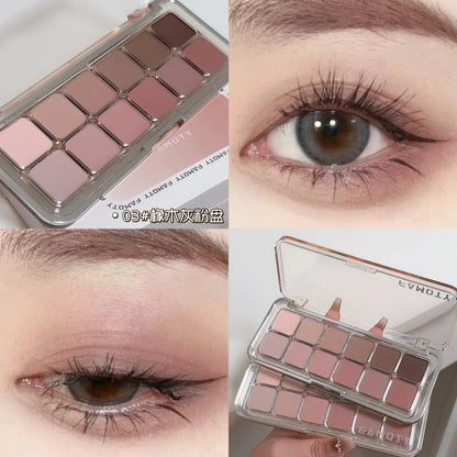 12-Color Matte Eyeshadow – Palette – Tea Apricot Soft Earth Tones✨