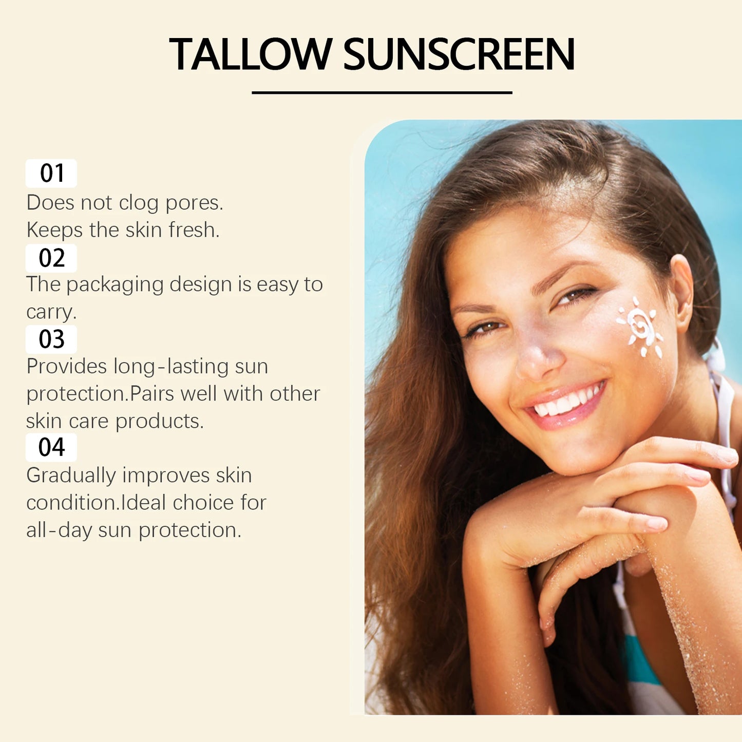 Spf 30+ Brightening – Face Sunscreen – Waterproof Long-Lasting Uv Protection✨