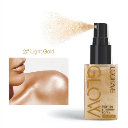 Shimmer Body Oil – Spray – Waterproof Glow Highlighter, Gold Bronze✨