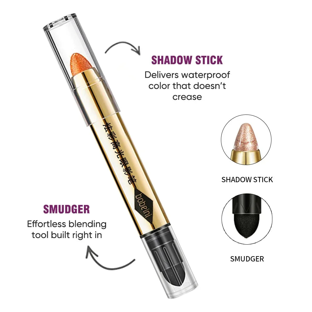 6-Color Dual-Ended Luxury – Eyeshadow Stick Set – Waterproof Long-Lasting Matte & Glitter ✨