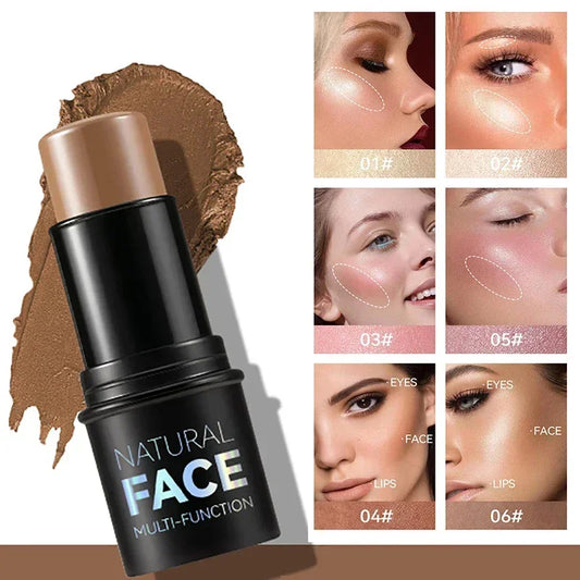 Multi-Function Contour & Highlighter Stick – Cream Bronzer, Blush &amp; Brightening Concealer Makeup Pen✨