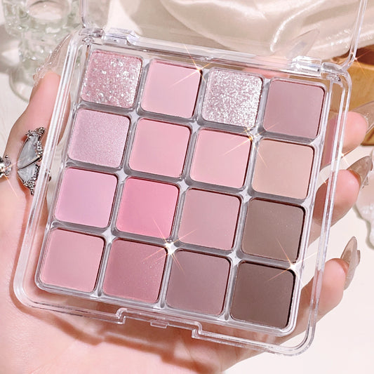 16-Color Sunset Eyeshadow – Palette – Matte & Pearl Korean Glow✨