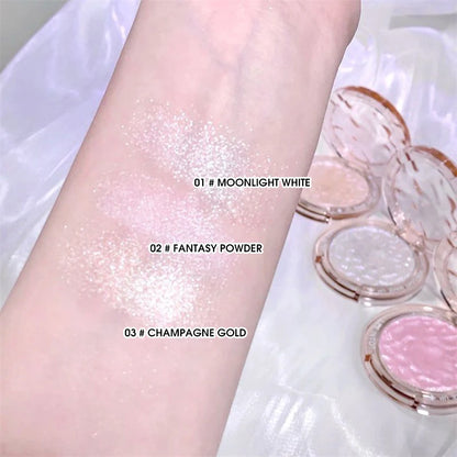 Glossy Highlight & – Contour Powder Palette – Natural Glow Glitter Highlighter✨