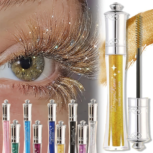 9-Color Diamond Glitter Mascara – Waterproof Volumizing Curl Lash Mascara✨