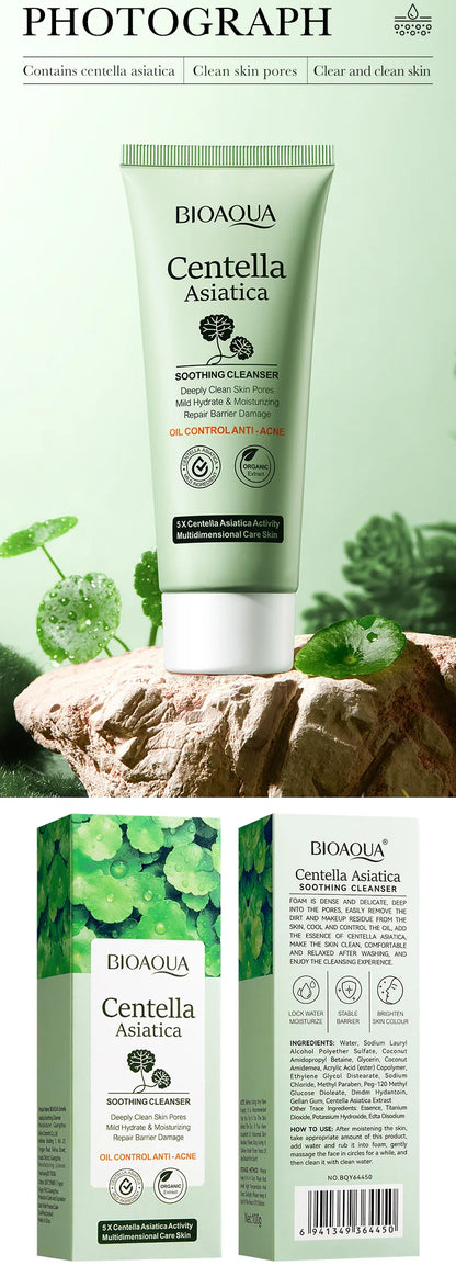 BIOAQUA Centella Asiatica Foam Cleanser – Moisturizing & Oil Control Face Wash