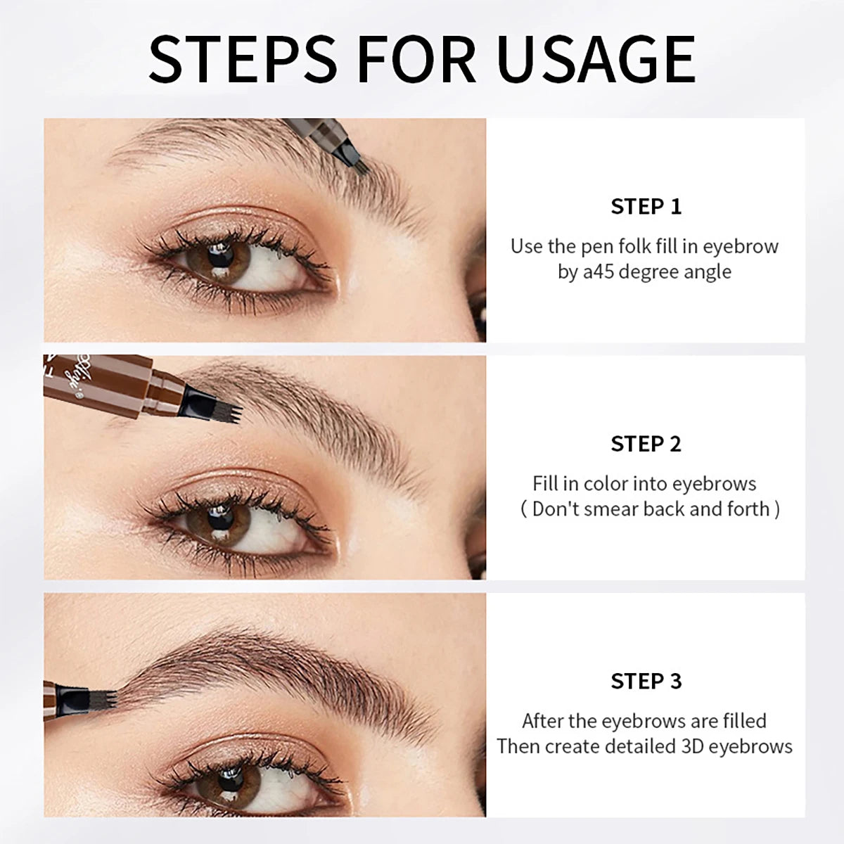 Microblading Brow Pencil – (4-Fork ) – Waterproof, Natural, Long-Lasting✨
