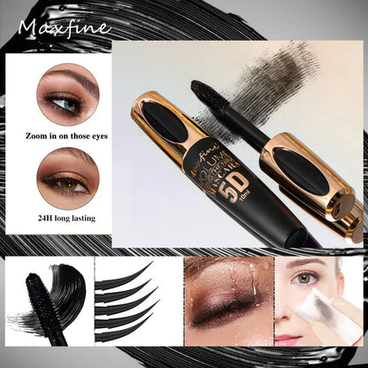 Silk Mascara 5D– Waterproof Lengthening &amp; Volumizing Black Lash Mascara✨