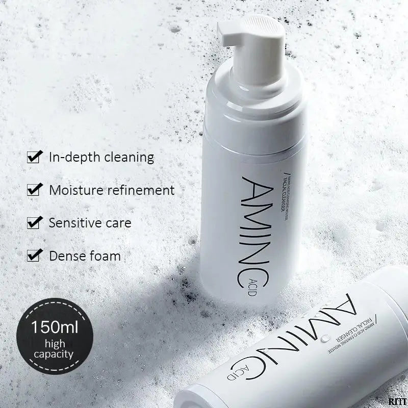 Amino Acid Cleansing Mousse Face Wash (100/150ml) – Oil Control, Deep Pore Cleanser for Acne, Mite Removal, Hydrating & Brightening Foam