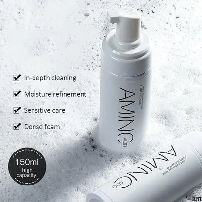 Amino Acid Cleansing Mousse Face Wash (100/150ml) – Oil Control, Deep Pore Cleanser for Acne, Mite Removal, Hydrating & Brightening Foam