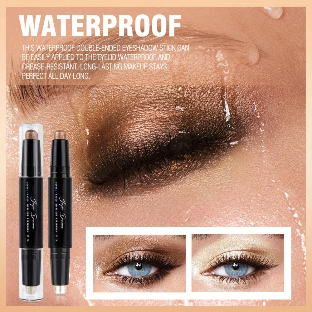 Dual-Ended Luxury Eyeshadow – Stick – Matte & Shimmer Waterproof Eye Pencil ✨