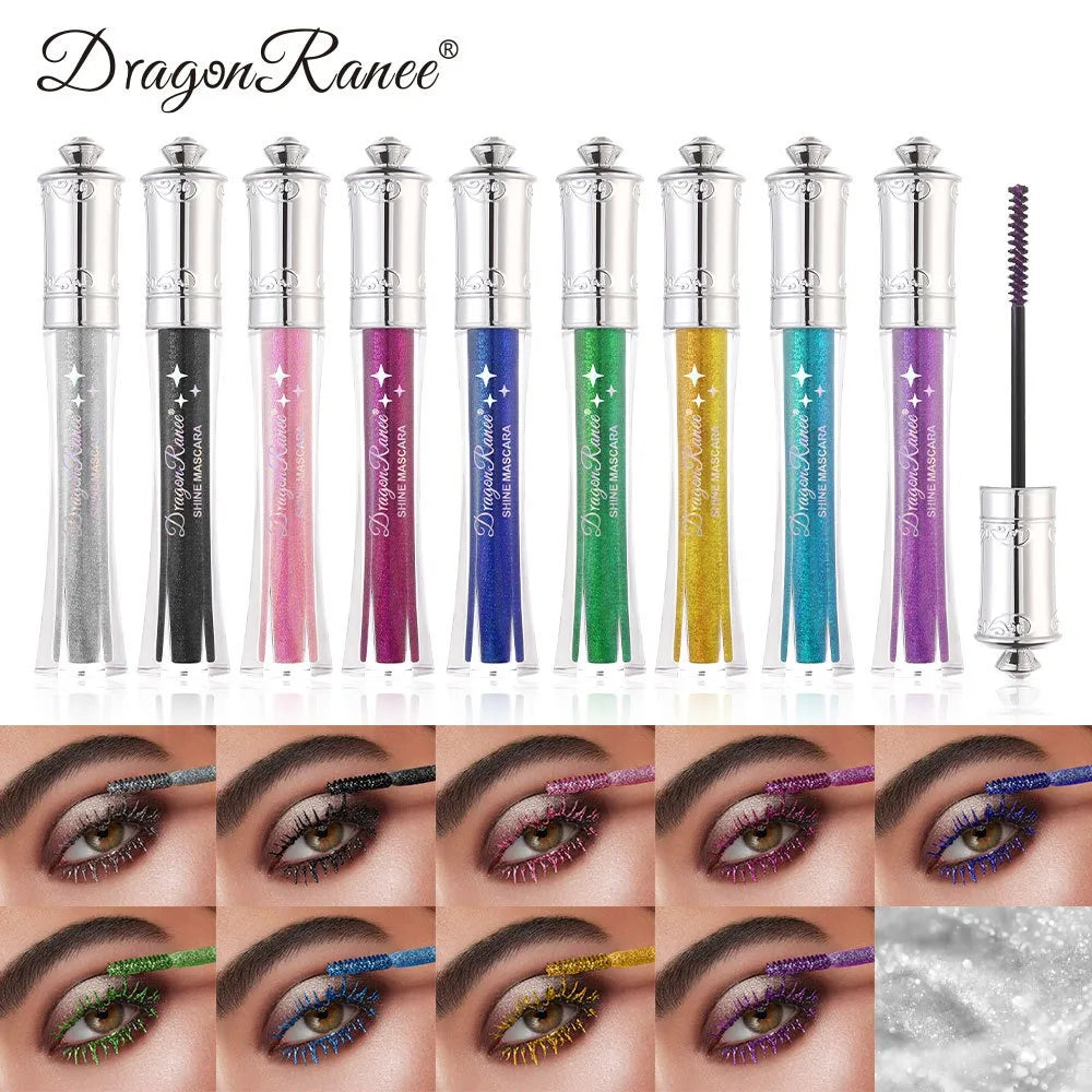 9-Color Diamond Glitter Mascara – Waterproof Volumizing Curl Lash Mascara✨