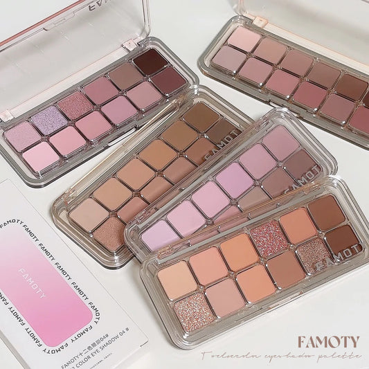 12-Color Matte Eyeshadow – Palette – Tea Apricot Soft Earth Tones✨