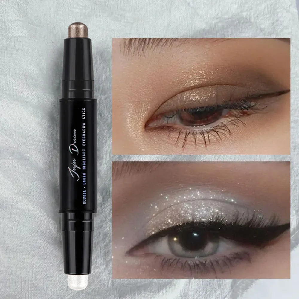 Dual-Ended Luxury Eyeshadow – Stick – Matte & Shimmer Waterproof Eye Pencil ✨
