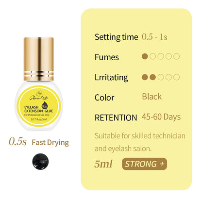 Professional Lash Glue – – 0.3–2 Sec Dry, Strong Hold Black✨