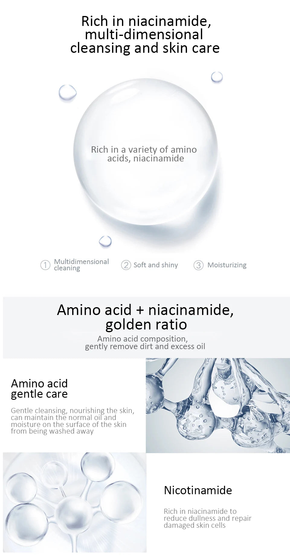 Amino Acid Cleansing Mousse Face Wash (100/150ml) – Oil Control, Deep Pore Cleanser for Acne, Mite Removal, Hydrating & Brightening Foam