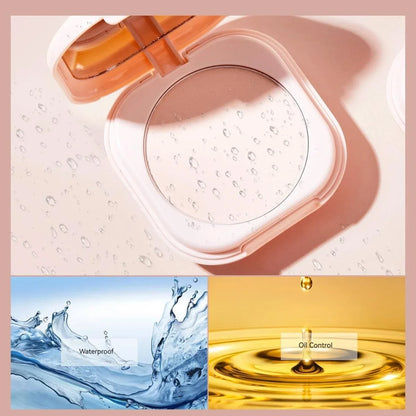Oil-Control Setting Powder – With Mirror – Brightening, Compact Face Powder✨