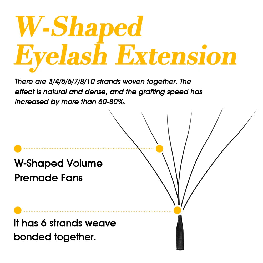 Premium Mink W – Shape Lash Extensions – 3D–6D Volume, 12✨