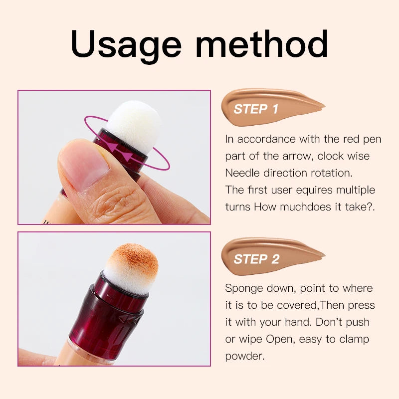 Sponge Head Liquid – Concealer Foundation – Long-Lasting Moisturizing Coverage✨