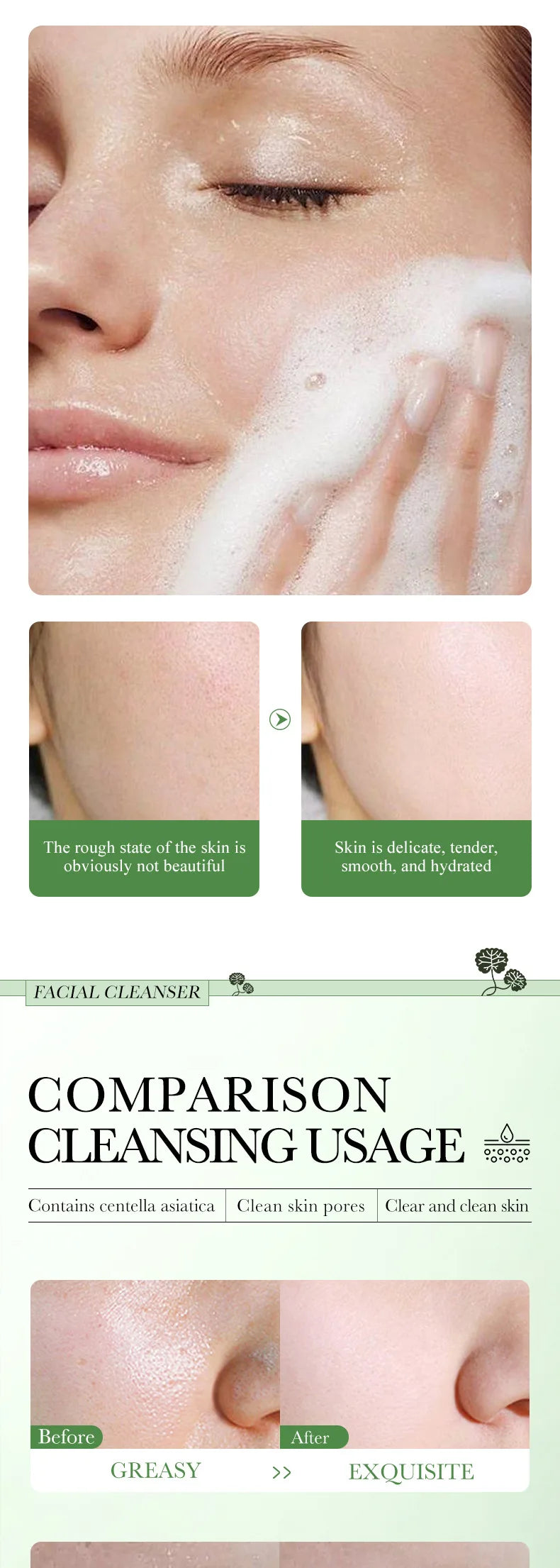 BIOAQUA Centella Asiatica Foam Cleanser – Moisturizing & Oil Control Face Wash