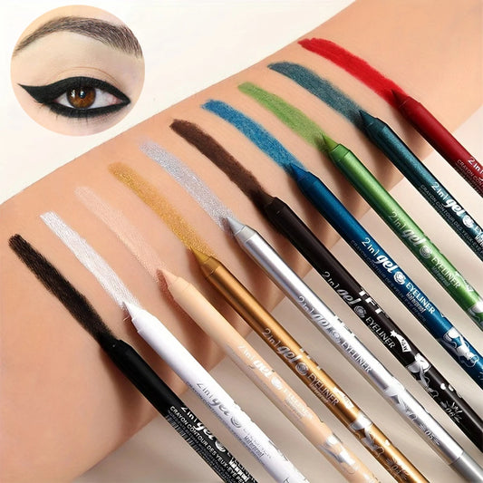 10-Color Luxury Gel Eyeliner Pen Set – Waterproof Long-Lasting Eye, Lip & Concealer Pencils | Smudge-Proof, Sweat-Proof Creamy Multi-Use Liner Kit | High-Pigment Precision Makeup✨