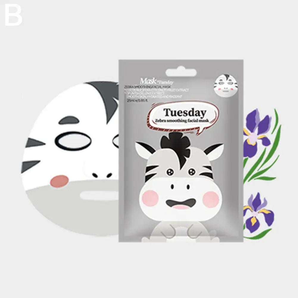 Cartoon Facial Sheet Mask (1pc / 7Pcs)– Dog, Panda & Pig Designs🐼🐶🐷✨