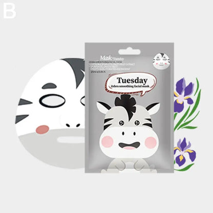 Cartoon Facial Sheet Mask (1pc / 7Pcs)– Dog, Panda & Pig Designs🐼🐶🐷✨