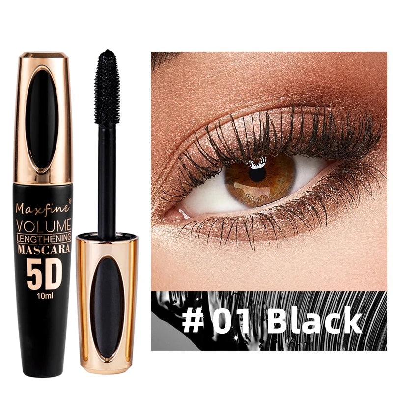 Silk Mascara 5D– Waterproof Lengthening &amp; Volumizing Black Lash Mascara✨