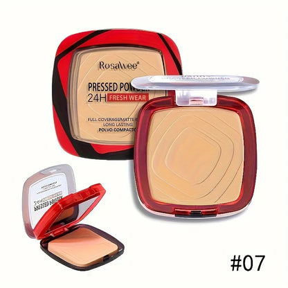 Matte Full Coverage – Pressed Powder Foundation – 24H Long-Lasting Weightless Finishing Powder with Puff Applicator✨