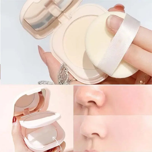Oil-Control Setting Powder – With Mirror – Brightening, Compact Face Powder✨