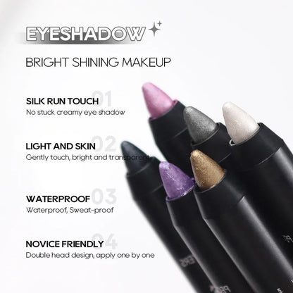 6-Color Luxury Eyeshadow – Pencil Stick Set – Waterproof Pearly Shimmer✨