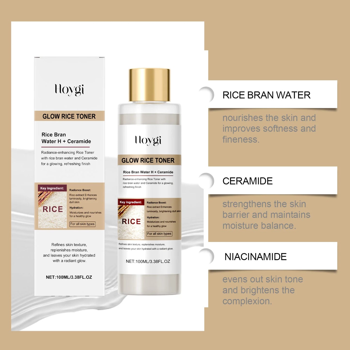 Hoygi Glow Rice Toner – Gentle Exfoliating & Hydrating Toner✨