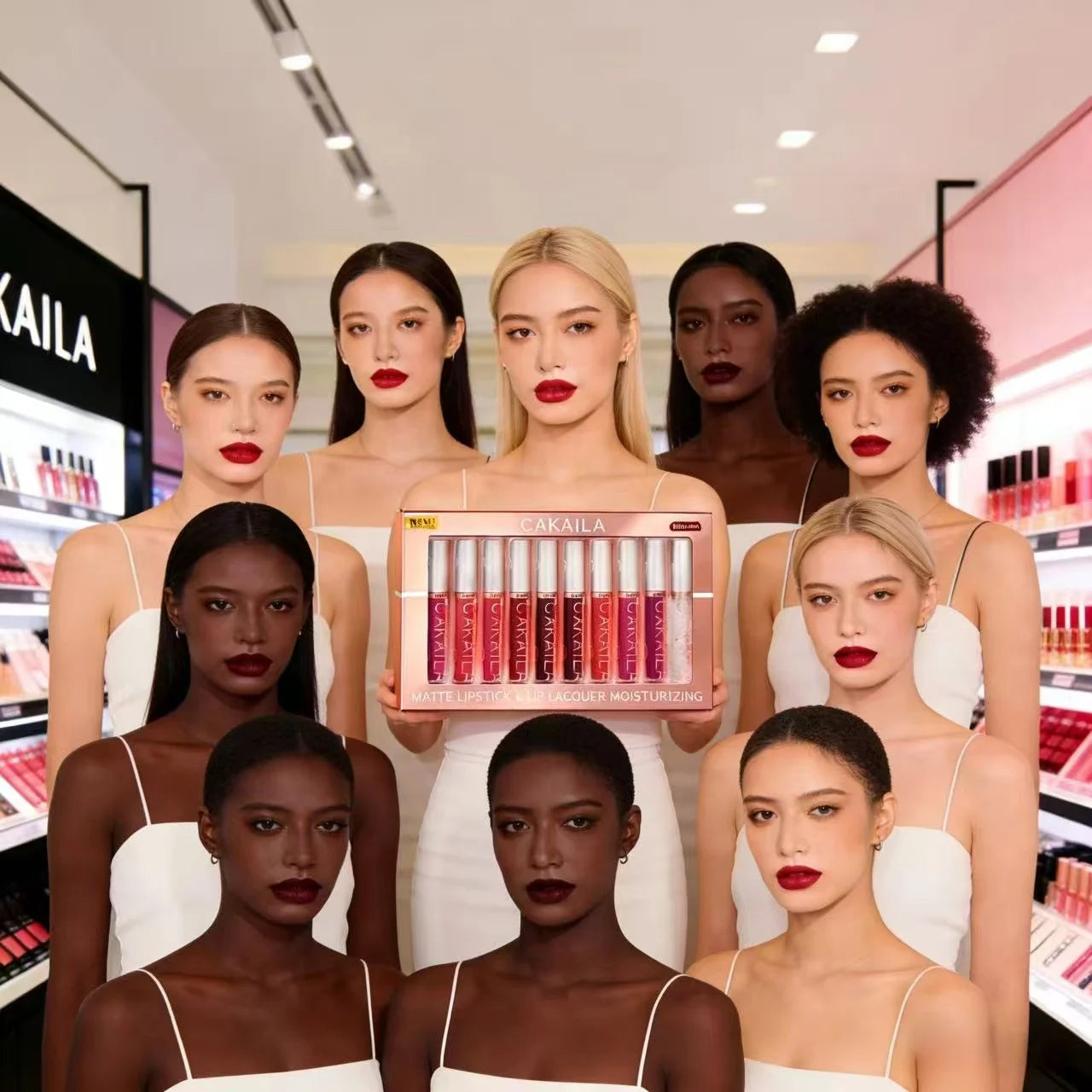 Matte Liquid Lipstick Set (10PC ) – Waterproof Velvet Nude & Red Lip Gloss Collection✨