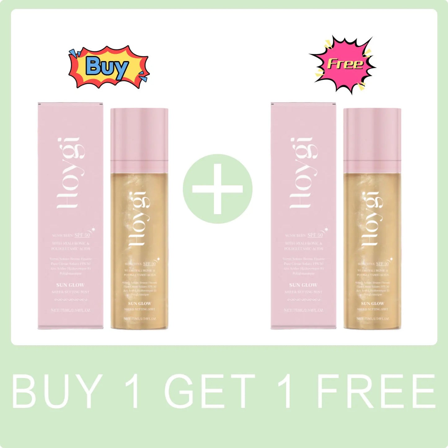 Hoygi SPF 50+ Setting Spray – Matte Oil-Control Makeup Fixer with Waterproof Long-Lasting Sun Protection✨